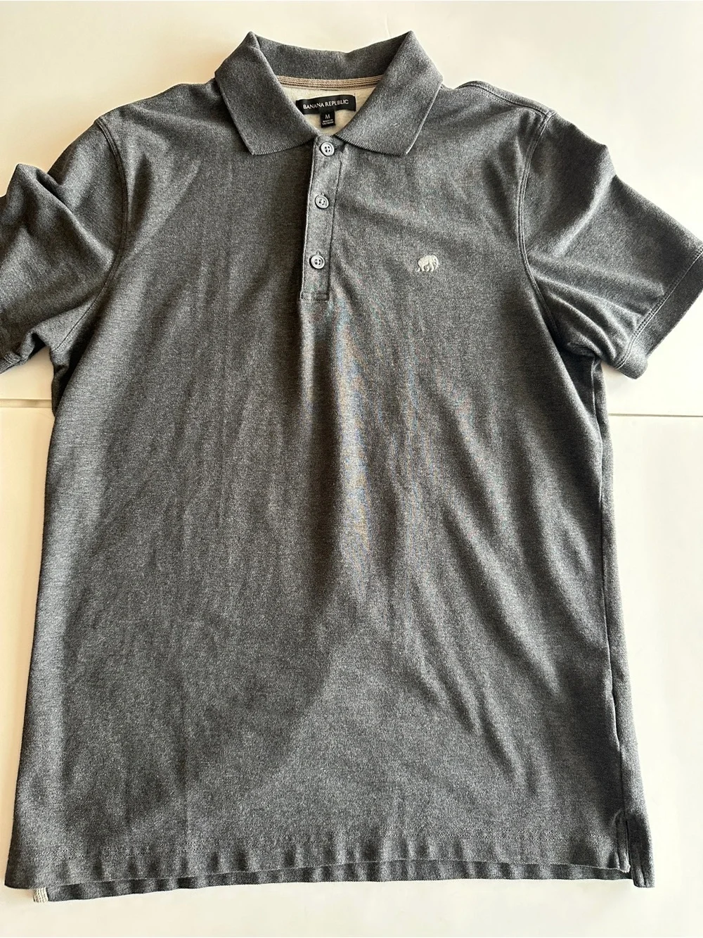 Men Banana Republic Polo Shirt Elephant Logo | Charcoal Grey | Size M